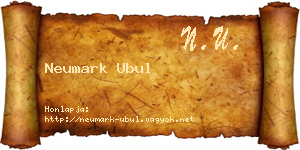 Neumark Ubul névjegykártya